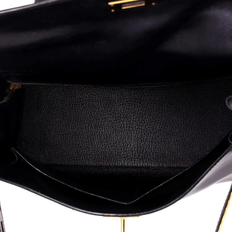 Hermes Kelly Handbag Black Box Calf with Gold Hardware 28 - 5