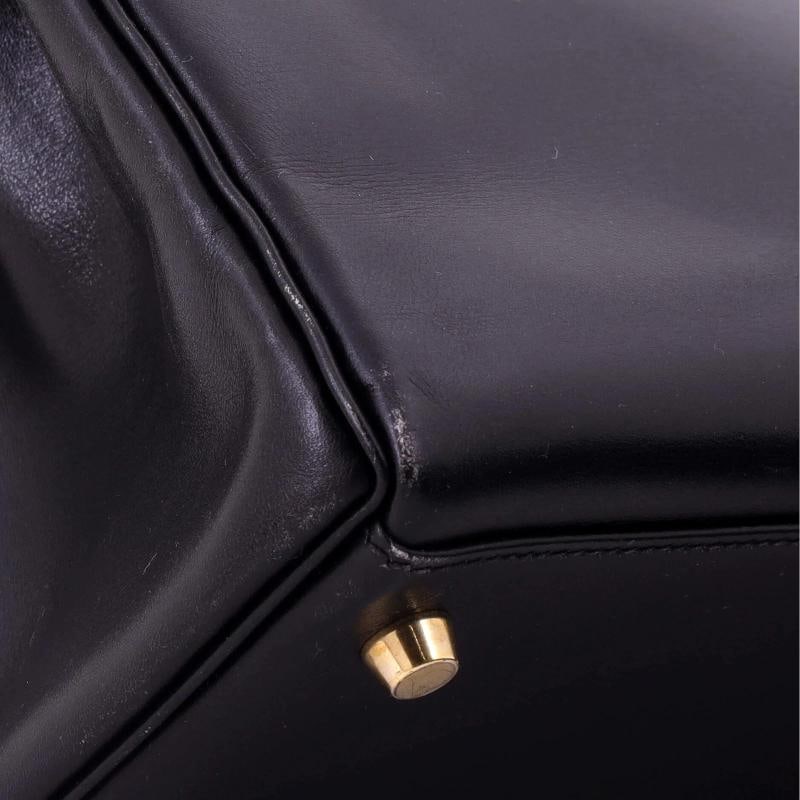Hermes Kelly Handbag Black Box Calf with Gold Hardware 28 - 7
