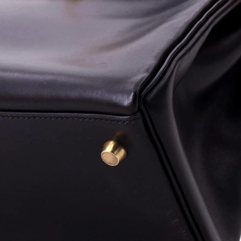 Hermes Kelly Handbag Black Box Calf with Gold Hardware 28 - 8