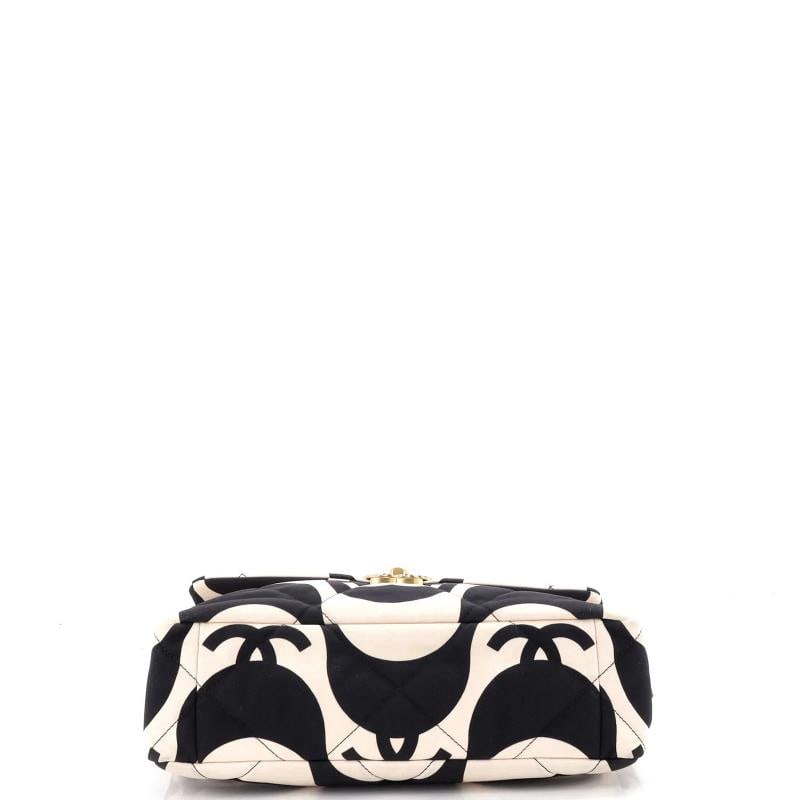 Chanel 19 Flap Bag Quilted Printed Silk Large - 4