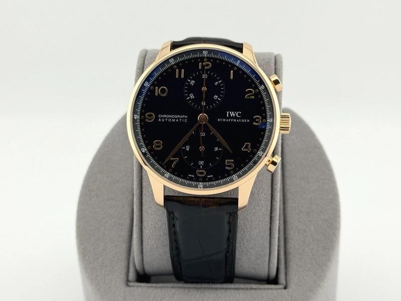 IWC Portuguese Chronograph Portugieser IW371415 41mm 18k Rose Gold Black Dial - 15