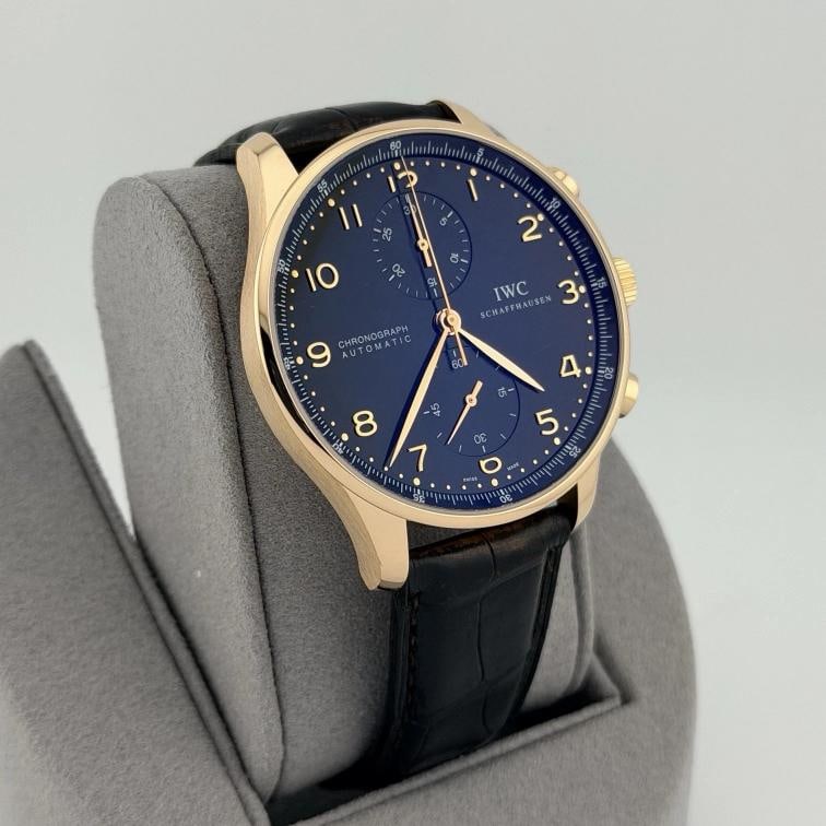 IWC Portuguese Chronograph Portugieser IW371415 41mm 18k Rose Gold Black Dial - 2