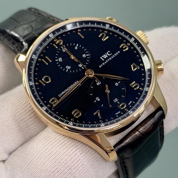 IWC Portuguese Chronograph Portugieser IW371415 41mm 18k Rose Gold Black Dial - 3