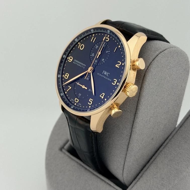IWC Portuguese Chronograph Portugieser IW371415 41mm 18k Rose Gold Black Dial - 5