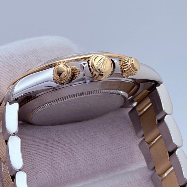 Rolex Daytona Cosmograph Zenith 16523 Champagne Inverted 6 Dial 18k Gold Steel - 4