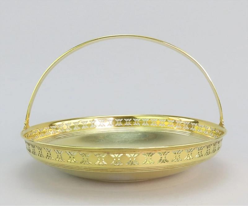 Superb Tiffany Co Gilt Sterling Silver Gold Vermeil Pierced Rim Basket Bowl - 3