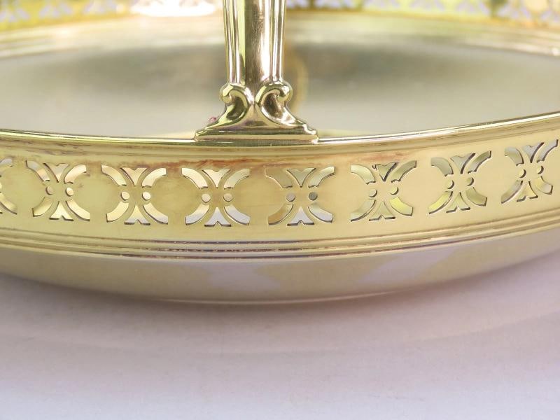 Superb Tiffany Co Gilt Sterling Silver Gold Vermeil Pierced Rim Basket Bowl - 6