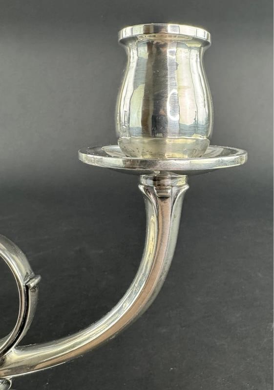 Stylish Pair Gorham Sterling Silver Jensen Style Double Arm Candelabra - 5
