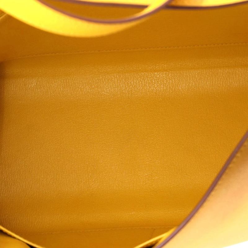 Hermes Kelly Handbag Yellow Epsom with Palladium Hardware 32 - 5