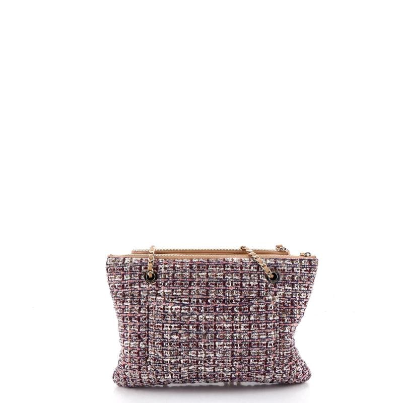 Chanel Double Pouch Waist Bag Quilted Leather and Tweed - 3
