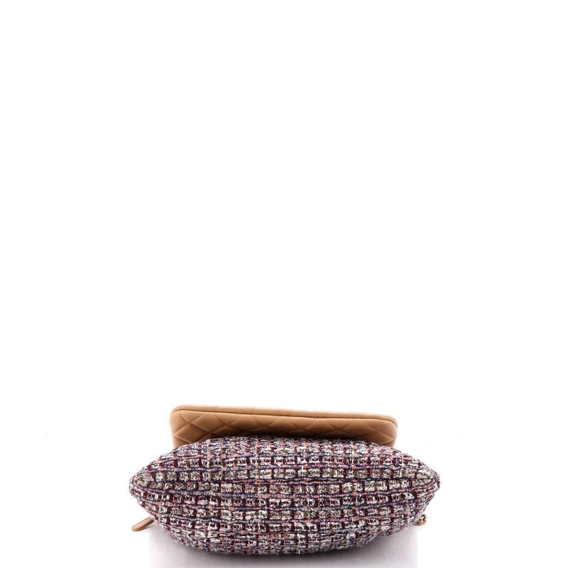 Chanel Double Pouch Waist Bag Quilted Leather and Tweed - 4