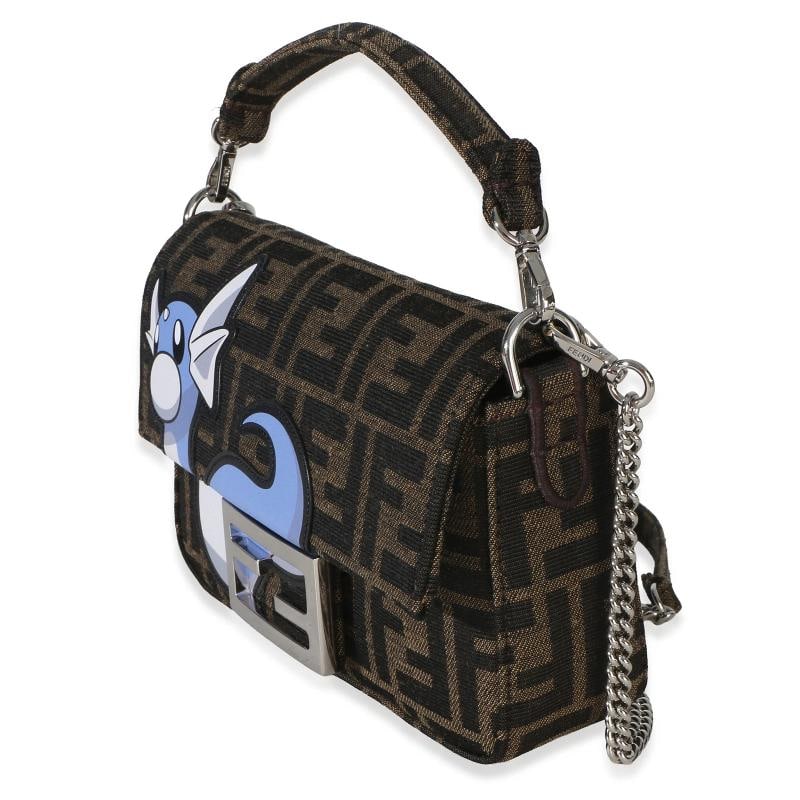 Fendi X FRGMT X POKEMON Brown FF Jacquard Fabric Dratini Mini Baguette Bag - 3