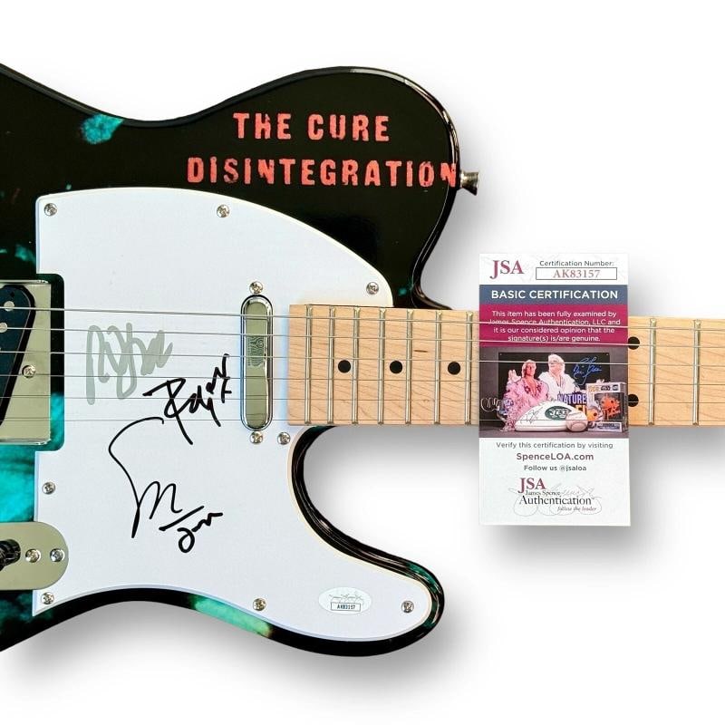 THE CURE Signed Guitar Custom Graphics JSA COA ROBERT SMITH SIMON ROGER JASO - 2