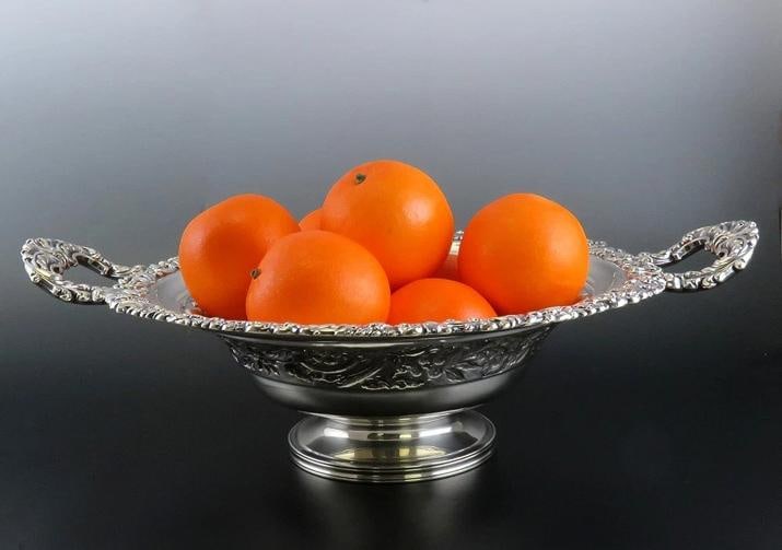 Fine Old Sheffield Fused Silverplate Double Handle Pedestal Bowl Centerpiece - 2