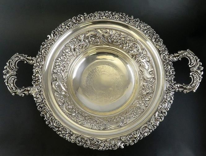 Fine Old Sheffield Fused Silverplate Double Handle Pedestal Bowl Centerpiece - 5