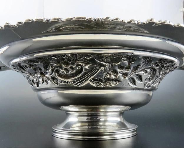 Fine Old Sheffield Fused Silverplate Double Handle Pedestal Bowl Centerpiece - 7
