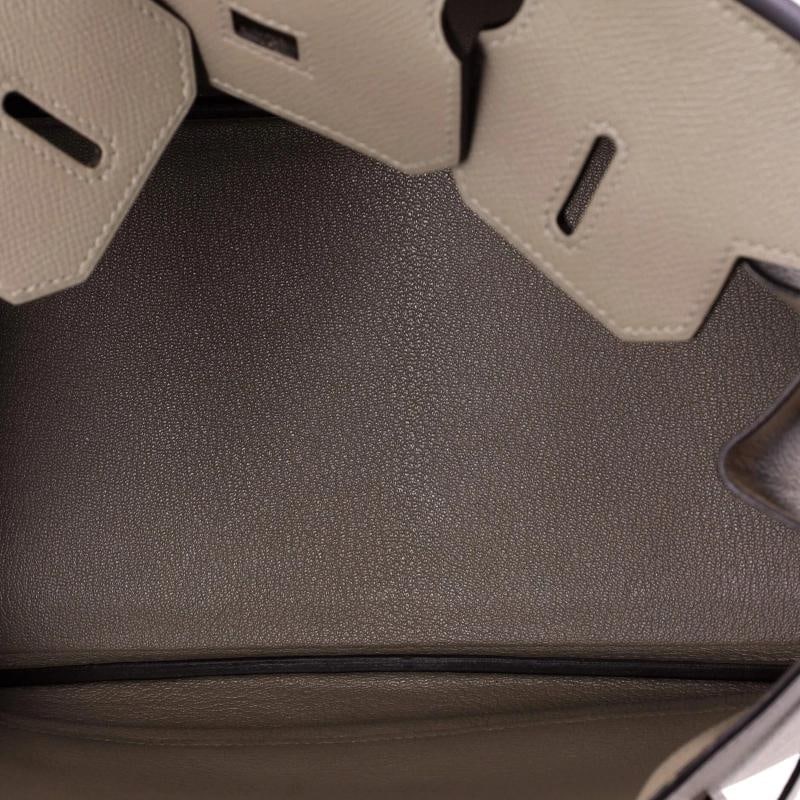 Hermes Birkin Handbag Grey Epsom with Palladium Hardware 30 - 6