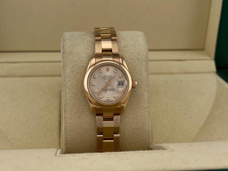 Rolex Ladies Datejust 179165 Factory Pink Diamond Dial 18K Rose Gold - 2