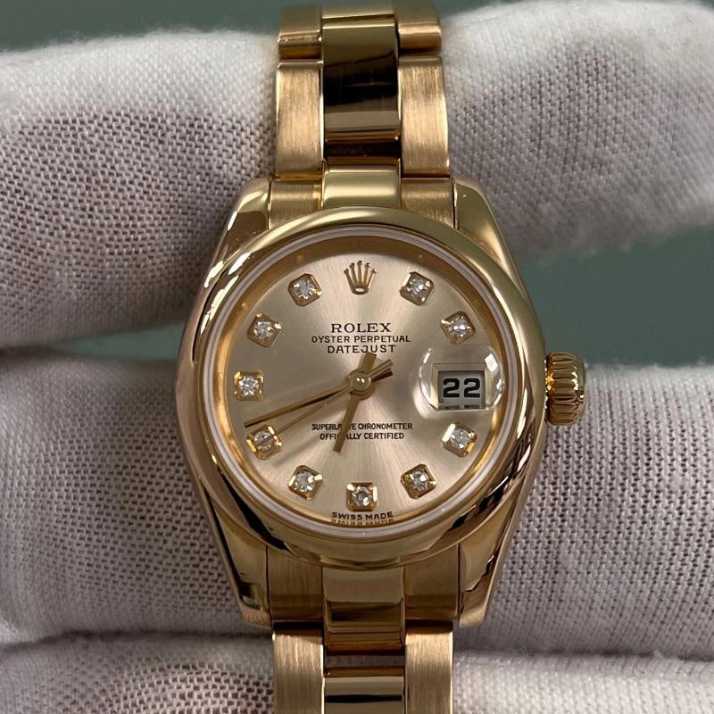 Rolex Ladies Datejust 179165 Factory Pink Diamond Dial 18K Rose Gold - 9