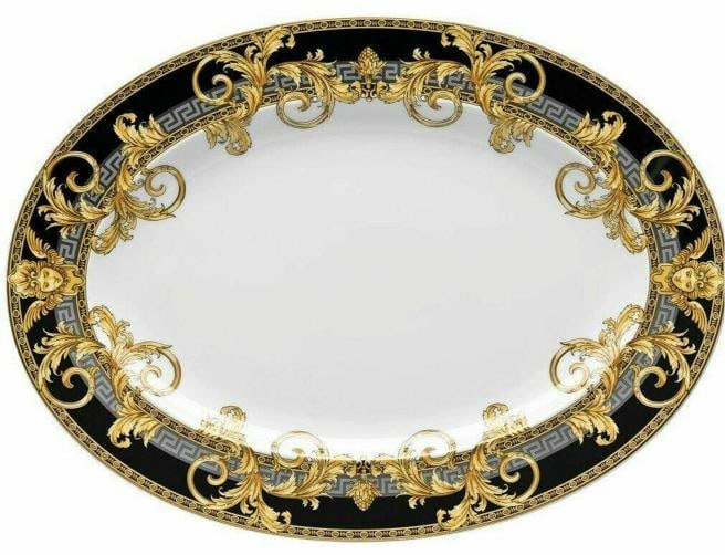 VERSACE BY ROSENTHAL PRESTIGE GALA OVAL PLATTER SMALL #403637-12734 BRAND NIB (1 of 2)