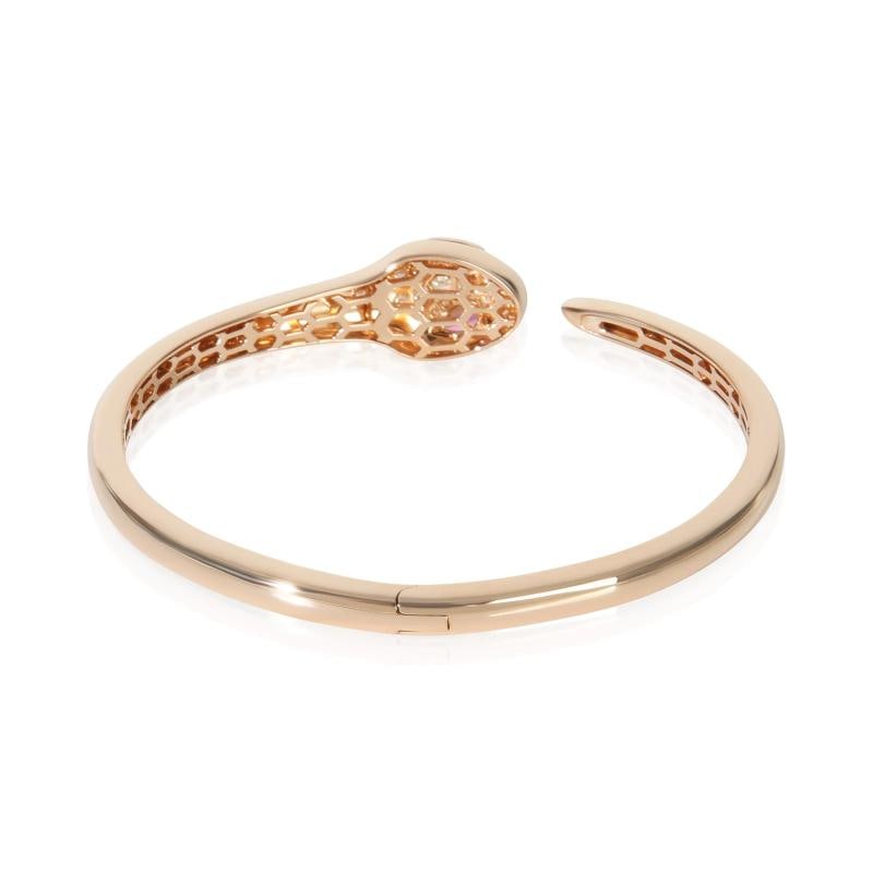 BVLGARI Rose Gold Rubelite and Diamond Serpenti Seduttori Bracelet - 4
