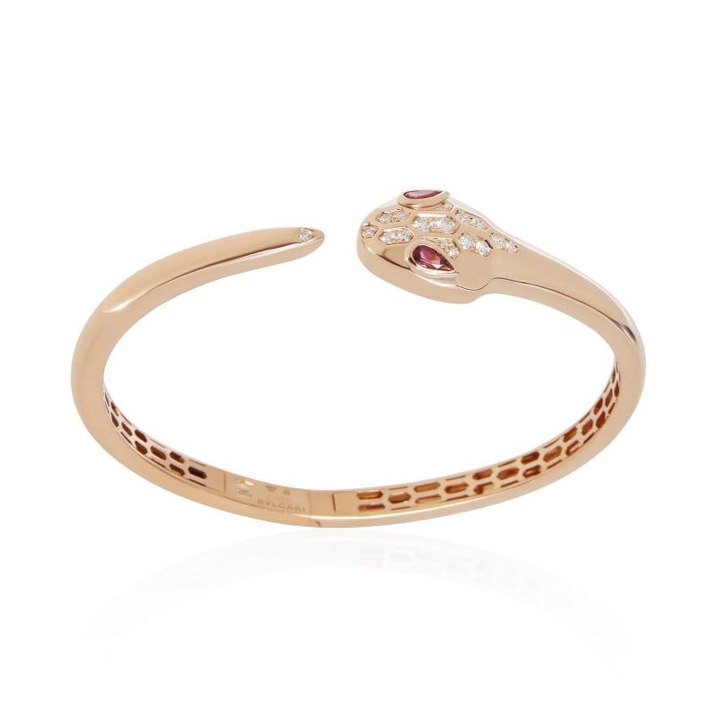 BVLGARI Rose Gold Rubelite and Diamond Serpenti Seduttori Bracelet - 6