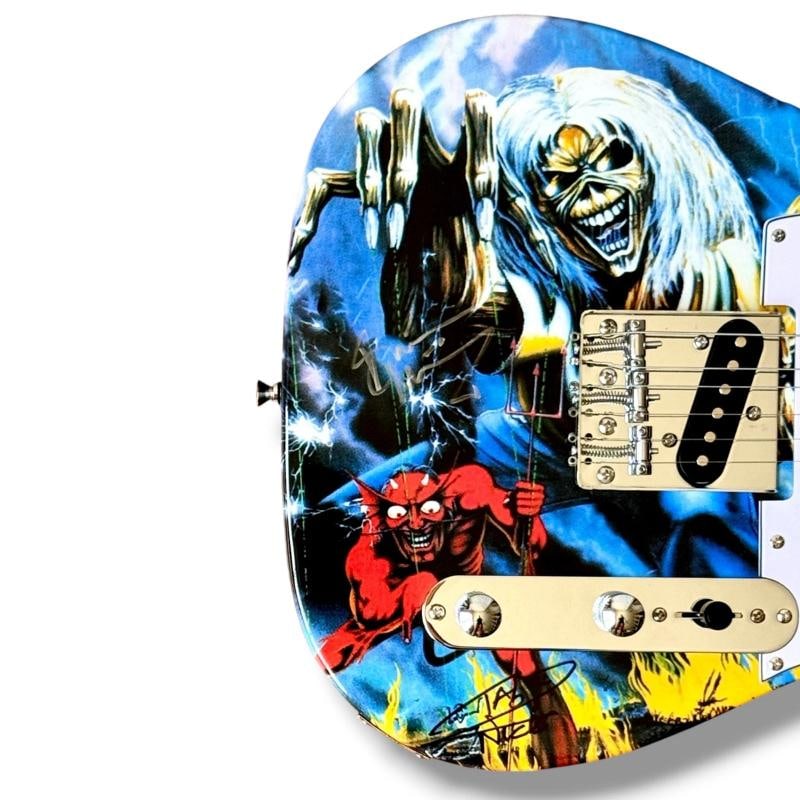 Iron Maiden Signed Guitar Custom Graphics JSA COA Bruce Dickinson Nicko McBrain - 2
