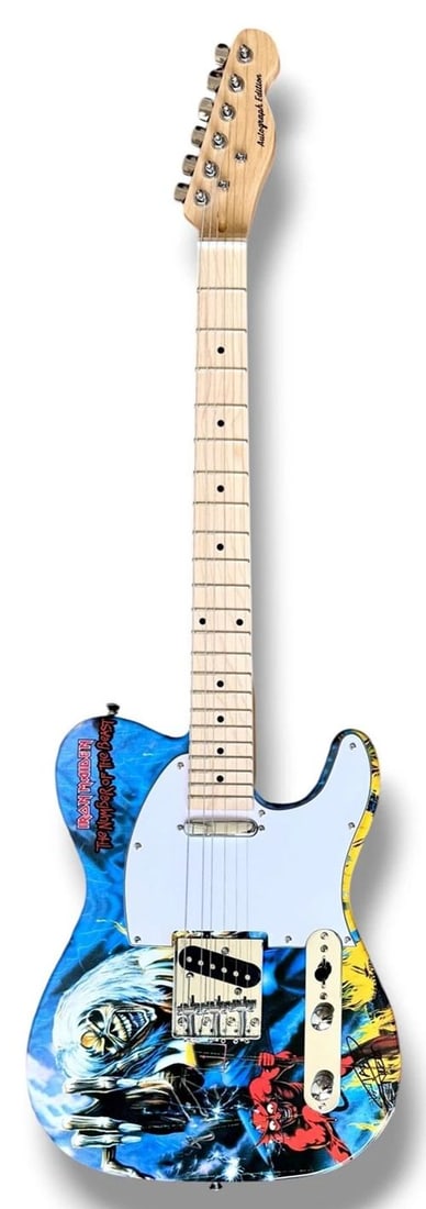 Iron Maiden Signed Guitar Custom Graphics JSA COA Bruce Dickinson Nicko McBrain - 3
