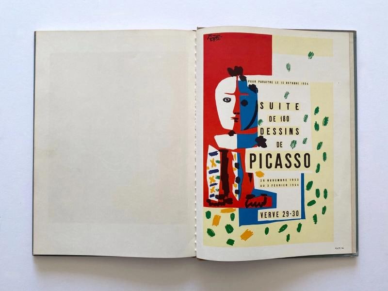 POSTERS OF PICASSO RARE VTG 1957 1ST ED MCM LITHOGRAPH PRINT LRG HARDCOVER BOOK - 12