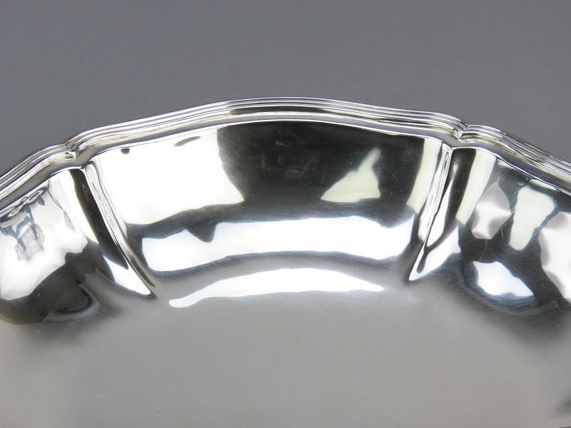 C 1940s Handsome Sterling Silver Stone Dish Threaded Edge No Mono - 3