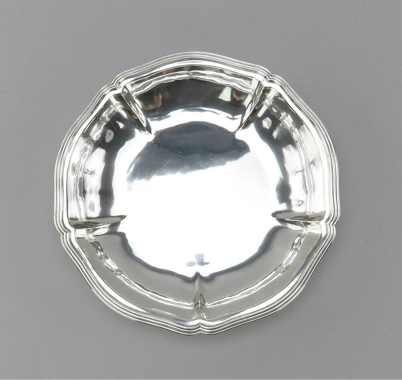 C 1940s Handsome Sterling Silver Stone Dish Threaded Edge No Mono - 5
