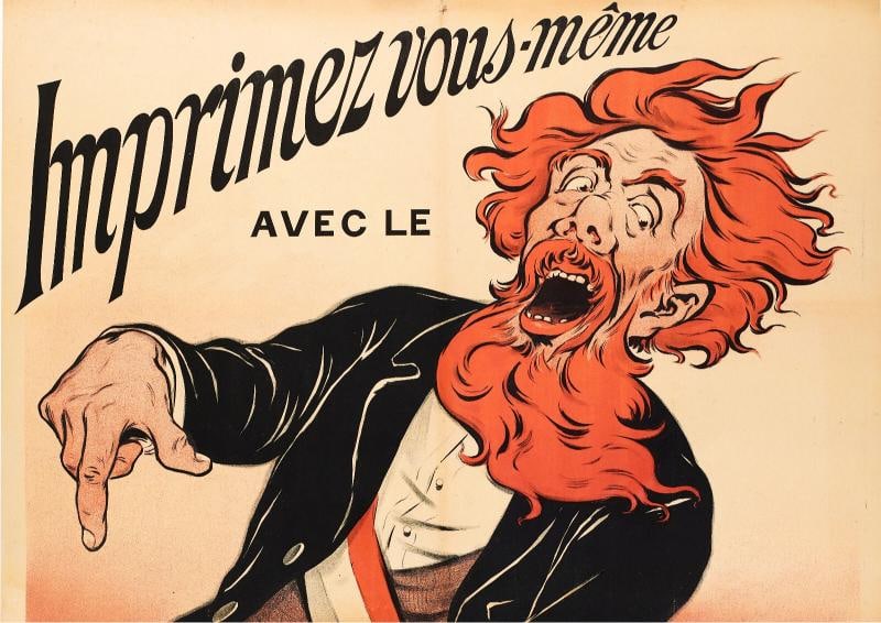 Original Vintage Poster - Eugene OgÃƒÂ© - Gestetner Printing Company - Navy - 18 - 2