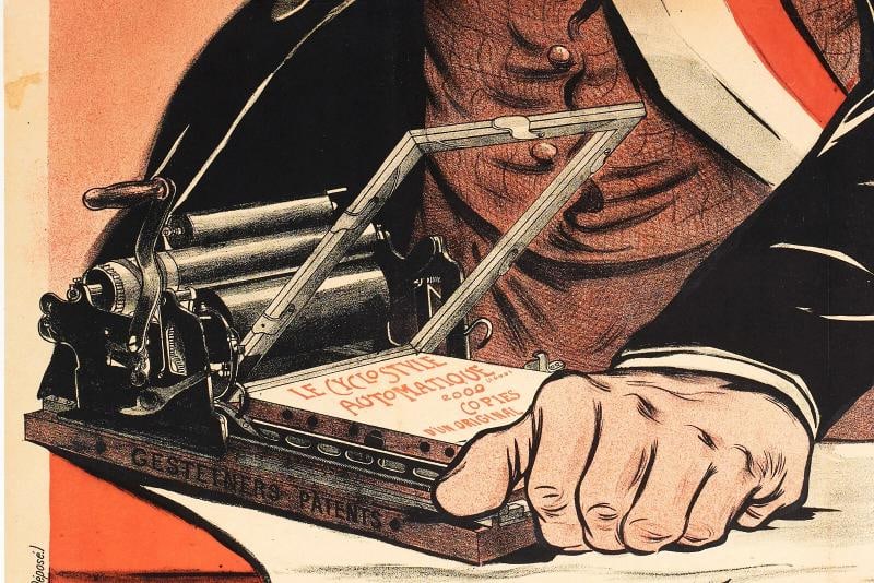 Original Vintage Poster - Eugene OgÃƒÂ© - Gestetner Printing Company - Navy - 18 - 3