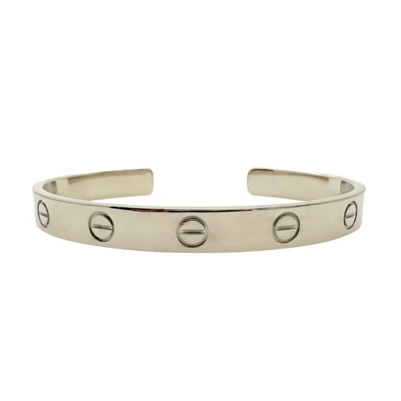 Cartier LOVE 18KT White Gold Bracelet Cuff SZ 16 - 7