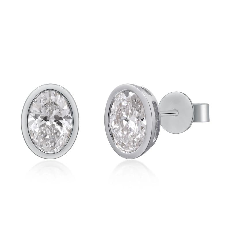 2.07 ctw White Gold Lab-Grown Diamond Earrings - 2