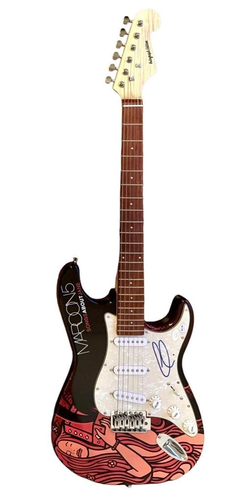 Adam Levine Signed Guitar Custom Graphics JSA COA Maroon 5 Songs About Jane - 3