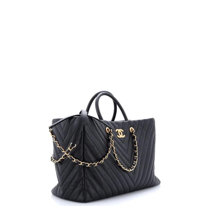 Chanel Coco Handle Shopping Tote Chevron Caviar Large - 2