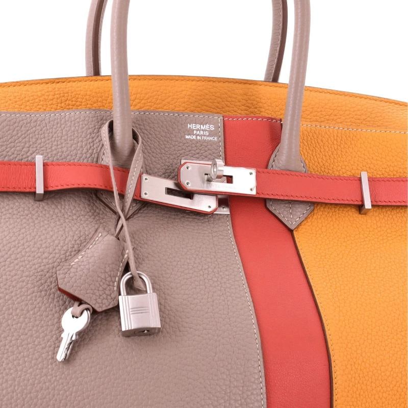 Hermes Birkin Handbag Cascade Tricolor Clemence and Swift with Brushed Palladium - 7