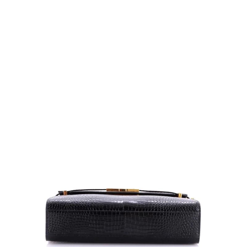 Saint Laurent Manhattan Shoulder Bag Crocodile Embossed Leather Medium - 5