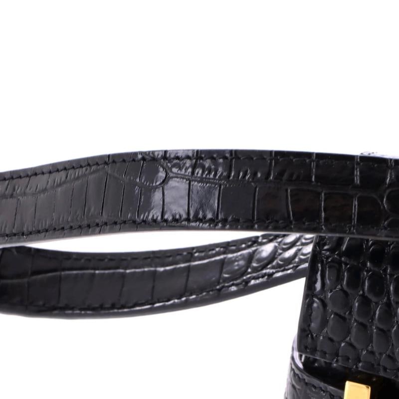 Saint Laurent Manhattan Shoulder Bag Crocodile Embossed Leather Medium - 6