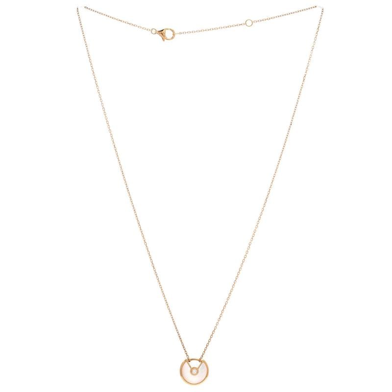 Cartier Amulette de Cartier Pendant Necklace 18K Yellow Gold with Mother of - 3