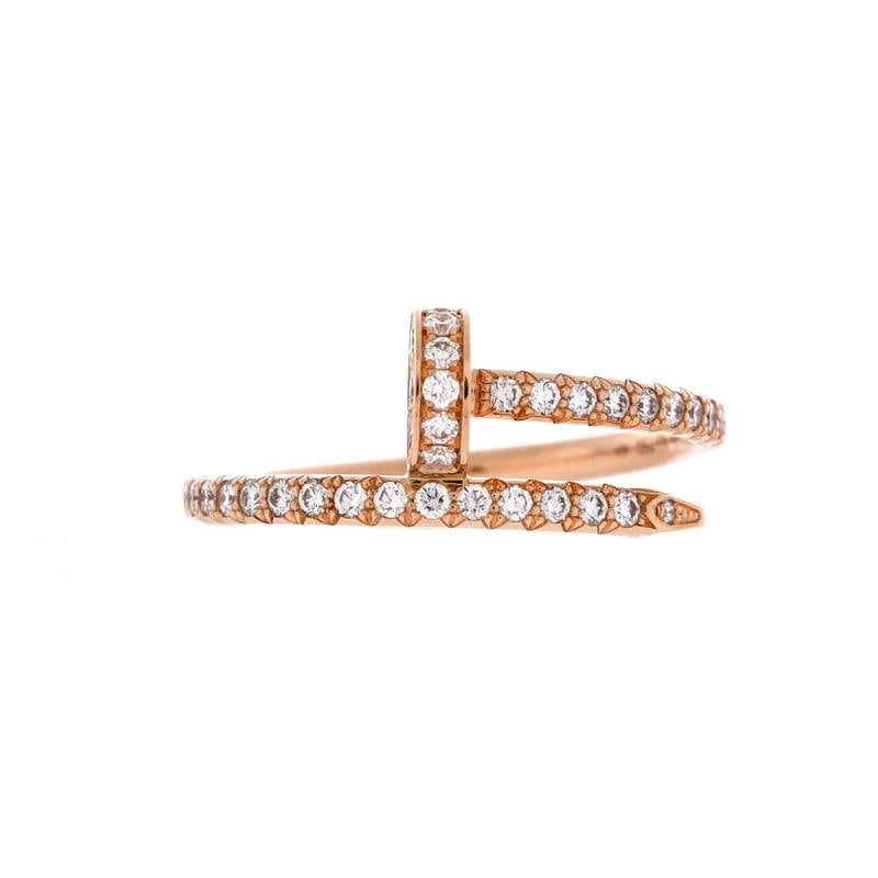 Cartier Juste un Clou Paved Ring 18K Rose Gold with Diamonds Small: Measurements: Size: 5.25 - 50, Width: 1.80 mm . Condition: Pre-owned - Good,Brand: Cartier,Main Stone: Diamond,Metal: 18K Rose Gold,Metal Purity: 18K,Ring Size: 5.25 - 50,Type: Ring,Color: Rose Gold,S