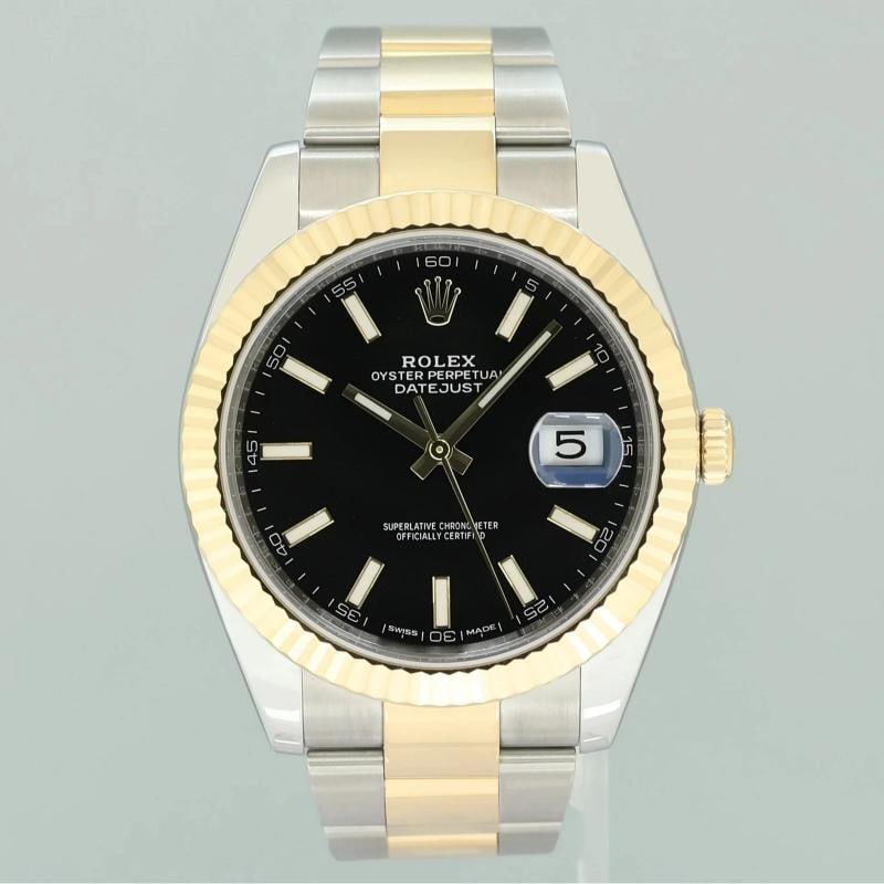 MINT Rolex 126333 DateJust Black Stick 41 Two Tone Yellow Gold 41mm Watch Box - 2