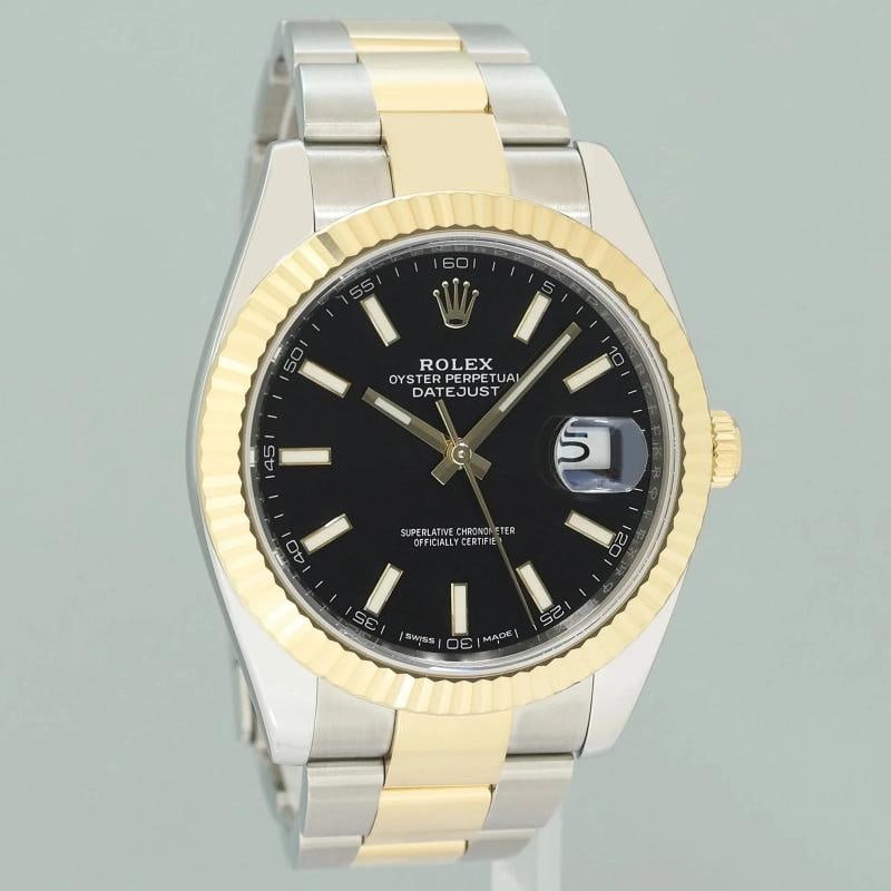 MINT Rolex 126333 DateJust Black Stick 41 Two Tone Yellow Gold 41mm Watch Box - 3