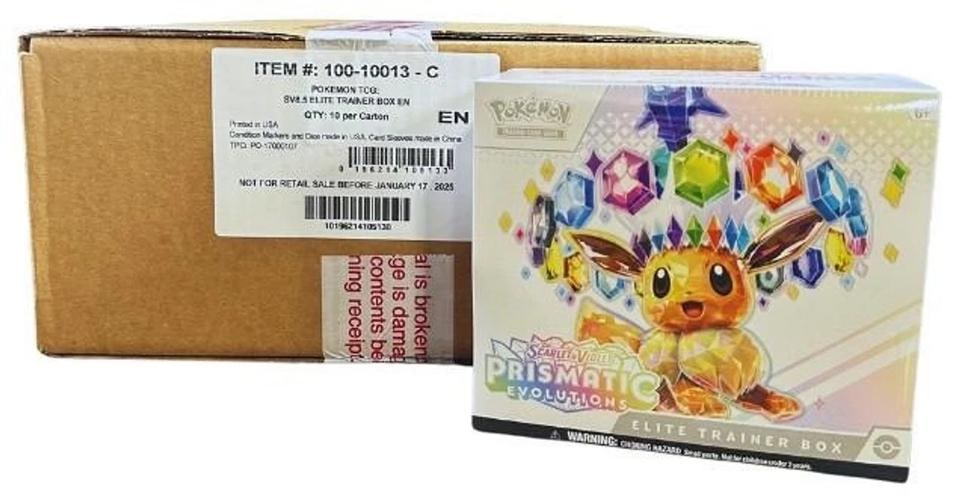Pokemon Prismatic Evolutions (SV8.5) Elite Trainer Box Case FACTORY SEALED!: Condition: New/Factory Sealed: A brand-new, unused, unopened, undamaged item (including handmade items). See ... Read moreabout the conditionNew/Factory Sealed: A brand-new, unused, unopened,