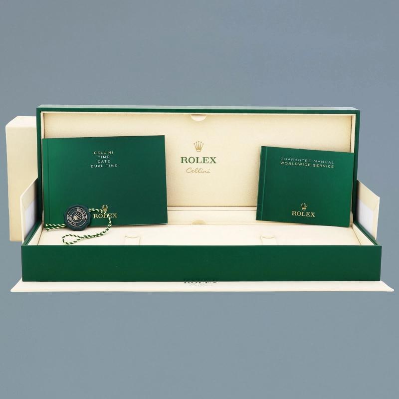 MINT Rolex Cellini Date Blue Dial White Gold 39mm Leather Automatic 50519 Watch - 6
