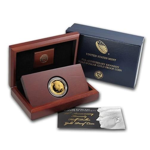 2014-W 3/4 oz Gold Kennedy Half Dollar Commem Proof (w/Box & COA): Brand: US Mint,MPN: 83918,Year: 2014,Fineness: 0.9999,Denomination: 50 Cents,Country of Origin: United States,Circulated/Uncirculated: Proof,Certification: Uncertified