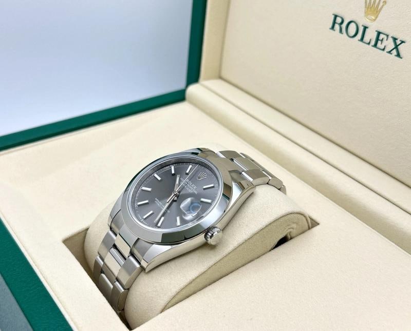 Brand New 2025 Rolex Datejust 41 126300 Slate Rhodium Dial Steel Box Paper - 4