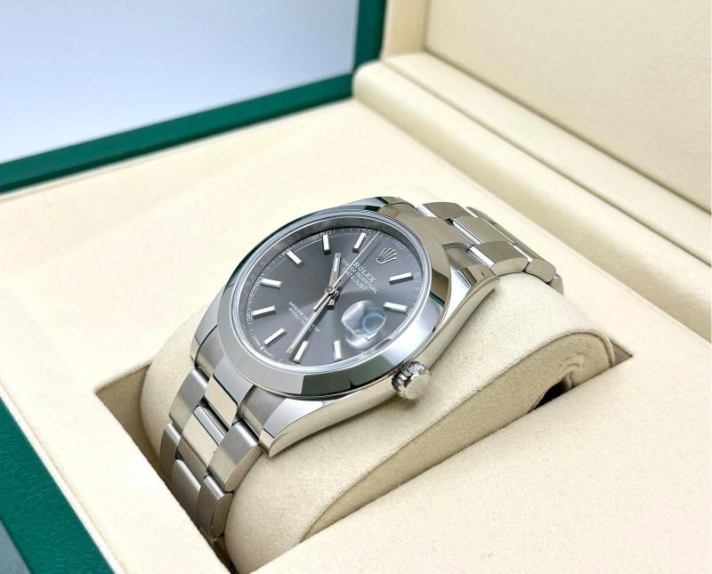 Brand New 2025 Rolex Datejust 41 126300 Slate Rhodium Dial Steel Box Paper - 5