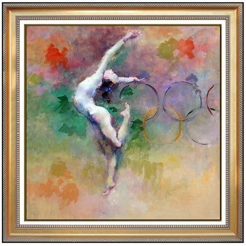 Hua Chen Signed Hand Embellished Giclee on Canvas: numbered 62 of 250. measuring 32" x 32" and 42" x 42" with its custom frame.. Condition: Used,Unit of Sale: Single Piece,Artist: Hua Chen,Signed: Yes,Size: Large,Period: Contemporary (1970 -